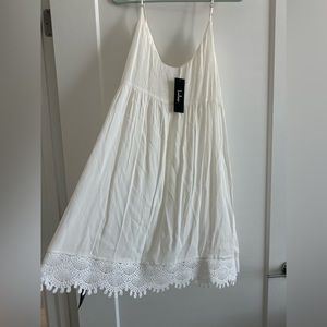 Lulu's Ivory Flowy Lace Babydoll Dress